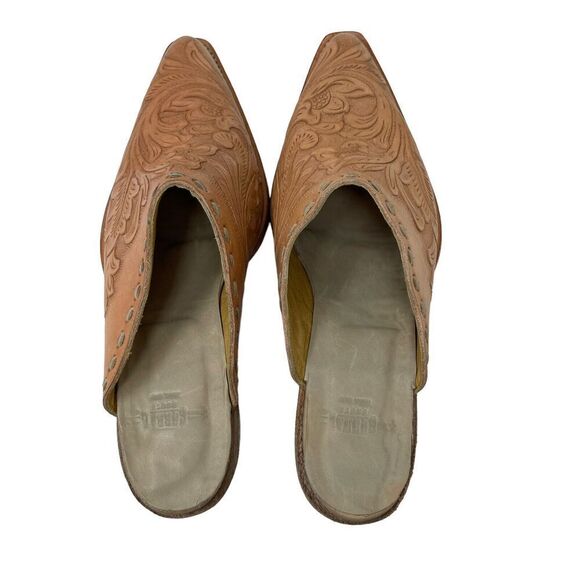 Corral Brown Leather Western Mules with Stitched Design - Picture 10 of 16